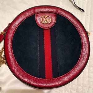 Gucci Red and Black Circular Crossbody Bag